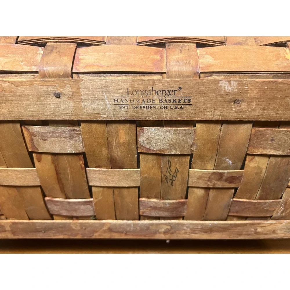 Longaberger 2004‎ Handmade Woven Purse Basket with Leather Handle and Liner